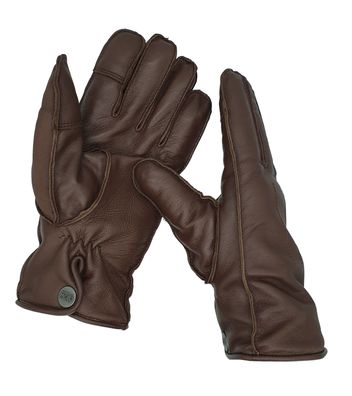 Winter Lederhandschuhe Herren aus 100% Schafs-Leder mit Fleece-Fütterung schwarz