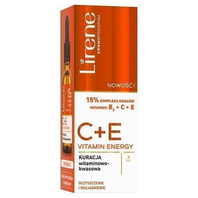 Lirene C+E Vitamin Energy Kuracja witaminowo-kwasowa na noc, 30ml