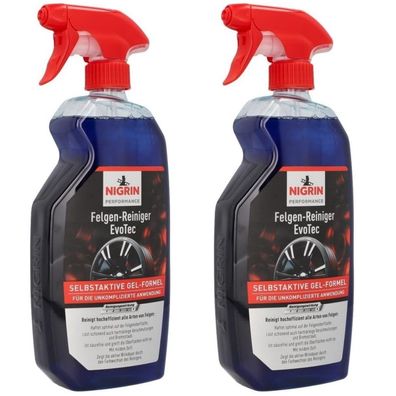 2x Nigrin EvoTec FelgenReiniger selbstaktiv Reinigung Spray Pflege Alufelgen