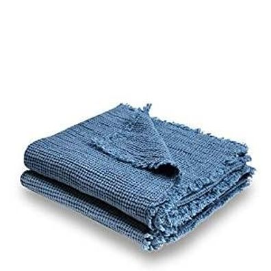 Zoeppritz Basis Honeybee denim throw 545 100% Linen 170x230 100350