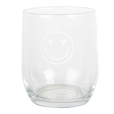 Clayre & Eef Wasserglas 300 ml Transparant Glas Smile (Gr. Ø 8x9 cm / 300 ml)