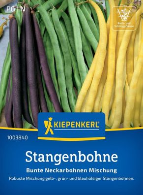 Stangenbohne Mix Neckarkönigin, Neckargold, Blauhilde, robuste Mischung,