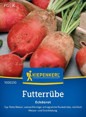 Futterrübe Eckdorot, Rote Walze - ertragreiche Runkelrübe - Masse und