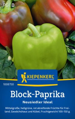 Block-Paprika Neusiedler Ideal, von hellgrün auf rot abreifend - für