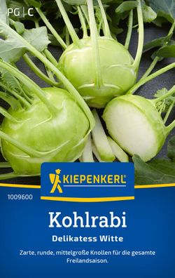 Kohlrabi Delikatess Witte, zarte, runde, mittelgroße Knollen - gesamte