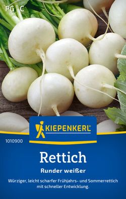 Rettich Runder weißer, Frühjahrs- u. Sommerrettich - schnelle Entwicklung,