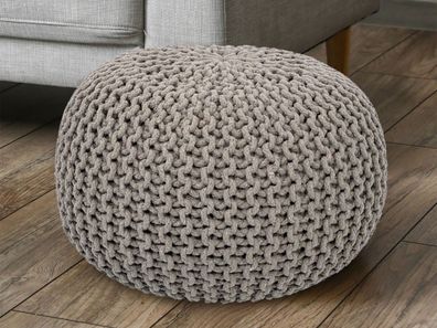 Pouf Ø 55 cm Strickhocker Sitzpouf Sitzpuff Bodenkissen nachhaltig Grobstrick-Opti