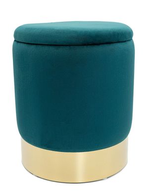 Samthocker Deko Hocker Samt Pouf Dekopouf Velour Hocker mit Stauraum u. Deckel Ø