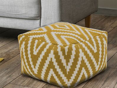 Sitzwürfel Fußhocker Sitzhocker 55x37x55 cm Pouf Kelim Bodenkissen Peru gelb