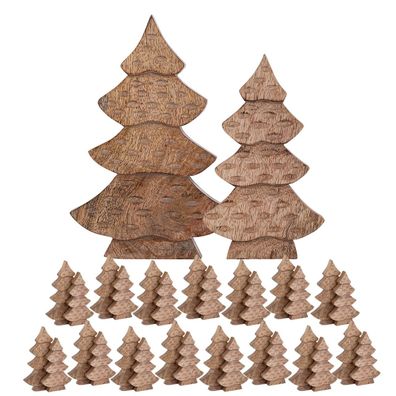 Dekofigur Baum 2er Set Holzfigur H23/20cm Masterbox 16-teilig Weihnachtsdekoration