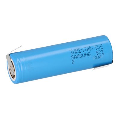 Samsung INR21700-50E 3,6V 5000mAh 10A Li-Ion-Akku mit Z-Lötfahne