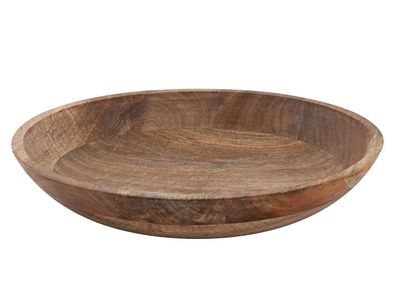 Holzschale Dekoschale rund ø25 o. 30cm H6cm modern schlicht Mangoholz massiv