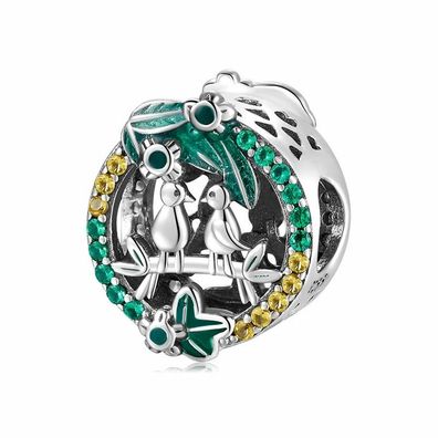 Charm Zwei Vögel in der Liebe für Pandora Armbänder 925 Sterling Silber Damengeschenk