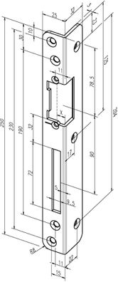 Sicherh.-Winkelschließbl.069 S.3mm VA ma DIN R ASSA ABLOY