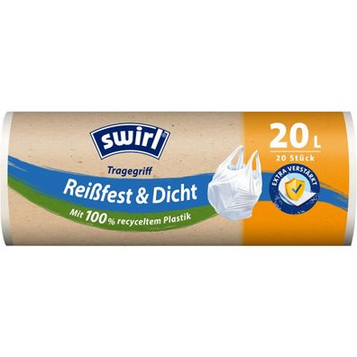 swirl® 2282 Tragegriff-Müllbeutel Reißfest & Dicht 20,0 l 20 St