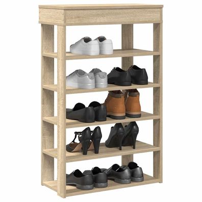 vidaXL Schuhregal Sonoma-Eiche 60x30x98 cm Holzwerkstoff