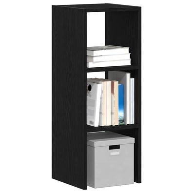 vidaXL Bücherregal Stapelbar Schwarz Eichen-Optik 30x30x80 cm