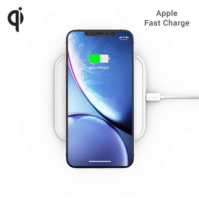 Zens Aluminium Single Wireless Qi Charger mit USB-C Netzteil (10W) - Weiss