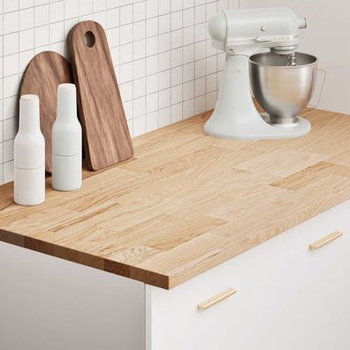 vidaXL Küchenarbeitsplatte 120x63,5x2,7 cm Massivholz Eiche Rechteckig