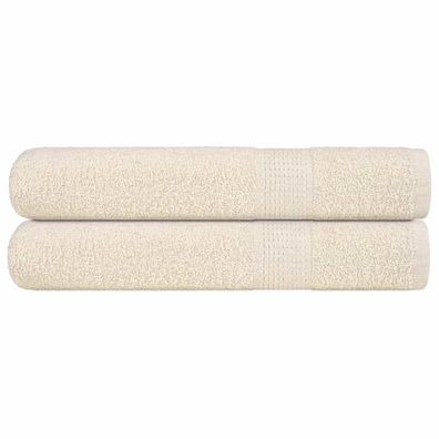 vidaXL Handtücher 2 Stk. Creme 100x200 cm 360 g/m² 100% Baumwolle