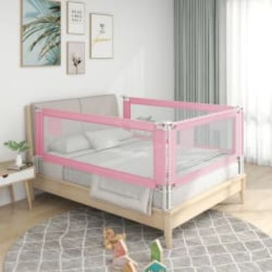 vidaXL Kleinkind-Bettschutzgitter Rosa 140x25 cm Stoff