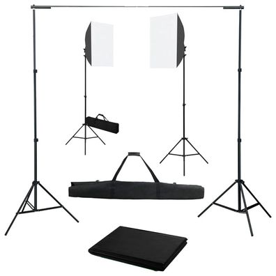 vidaXL Fotostudio-Set mit Softboxen und Hintergrundsystem