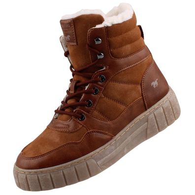 Mustang Damen High Top Sneaker gefüttert Braun 1446605/307