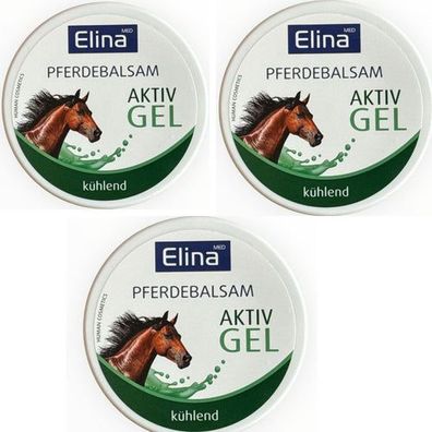 3x150 ml Elina Pferdebalsam Aktivgel Kühlend