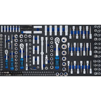 BGS Werkstattwageneinlage XL: Steckschlüssel-Satz 216tlg. - 74434