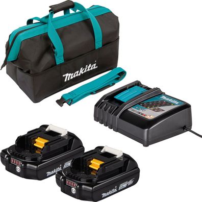 Makita 2x BL1820B Akku Li-Ion 2,0 Ah 18 Volt + DC18RC Schnellladegerät 18 V