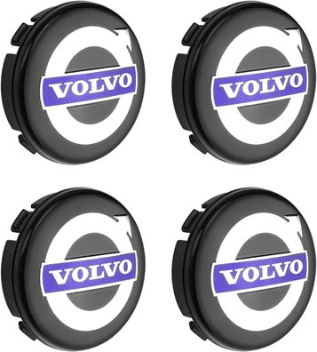 Satz mit 4 Radkappen, 64 mm, Volvo-Radkappen, blau