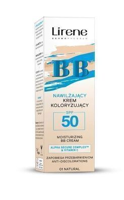 Lirene Feuchtigkeitscreme BB SPF 50 01 Natürlich, 30 ml - Schützende Tagespflege