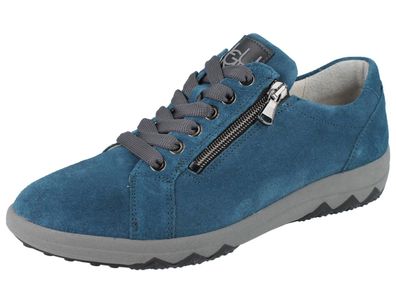 Waldläufer H Teresa Damen Halbschuhe Sneaker petrol lago Order Velourleder