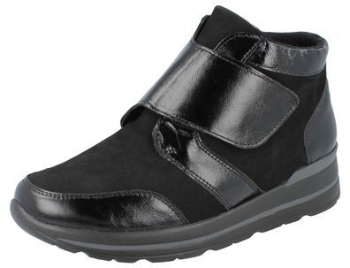 Waldläufer M Sarah Damen Stiefelette schwarz Taipei Denver Leder