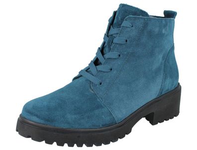 Waldläufer H-Luise Damen Stiefelette petrol lago Order Velourleder