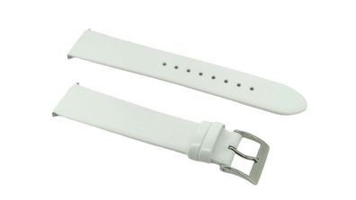 Junghans MAX BILL | Uhrenarmband 18mm weiß glattes Leder | 027/3601