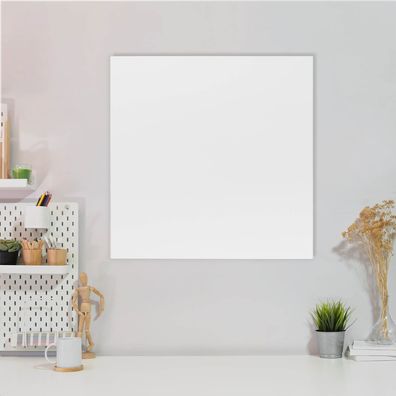 banjado® Metall Magnettafel 50x50 cm Design Magnetwand weiß Memoboard Pinnwand