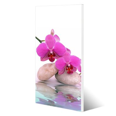 banjado® Magnettafel aus Stahl weiß magnetisch Motiv Orchidee