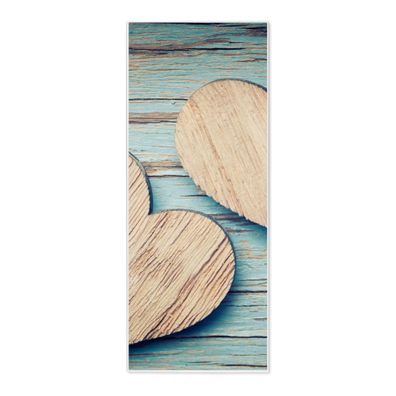 banjado Design Magnettafel 30x75x2cm mit Motiv Holz Herzen