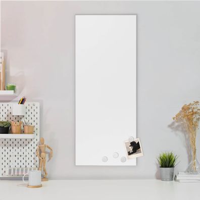 banjado® Design Magnettafel 75x30cm Magnetwand aus Metall weiß Memoboard Pinnwand