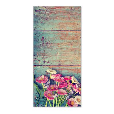 banjado® Magnettafel aus Stahl silber magnetisch Motiv Blumenpfücken