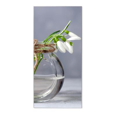banjado® Magnettafel aus Stahl silber magnetisch Motiv Gänseblümchen im Glas