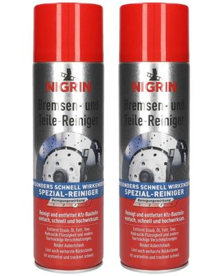 2x Set Nigrin BremsenReiniger Spray TeileReiniger Entfettet Motor Auto KFZ PKW