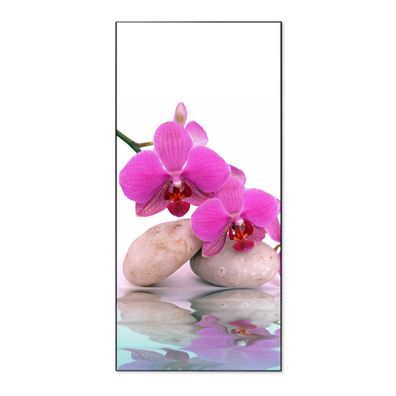 banjado® Magnettafel aus Stahl schwarz magnetisch Motiv Orchidee