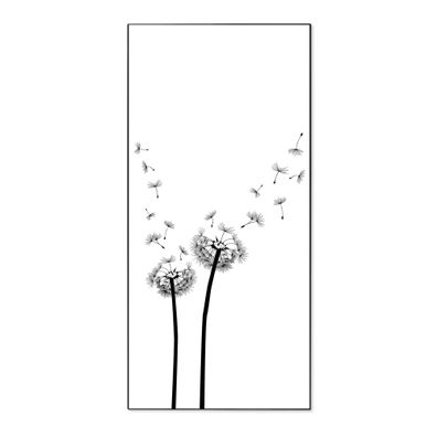 banjado® Magnettafel aus Stahl schwarz magnetisch Motiv Pusteblume 2