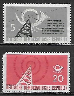 DDR postfrisch Michel-Nummer 620-621 mit Falzrest