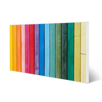 banjado® Magnettafel aus Stahl weiß magnetisch Motiv Regenbogenfarben