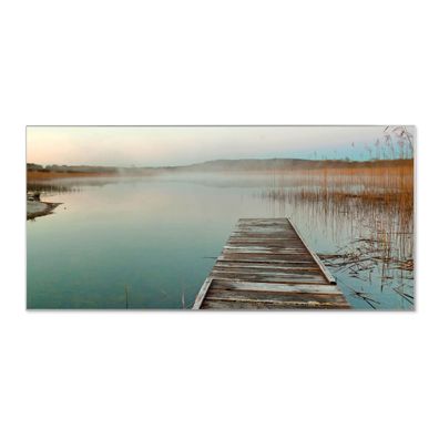 banjado® Magnettafel aus Stahl silber magnetisch Motiv Alter Steg