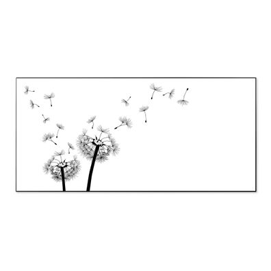 banjado® Magnettafel aus Stahl schwarz magnetisch Motiv Pusteblume 2