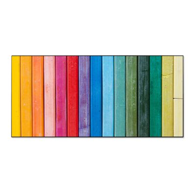 banjado® Magnettafel aus Stahl schwarz magnetisch Motiv Regenbogenfarben